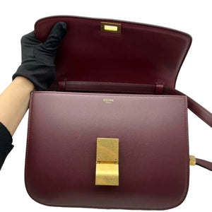 Classic Box Flap Medium Calfskin Burgundy GHW