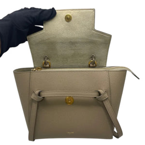 Nano Belt Grained Calfskin Beige GHW