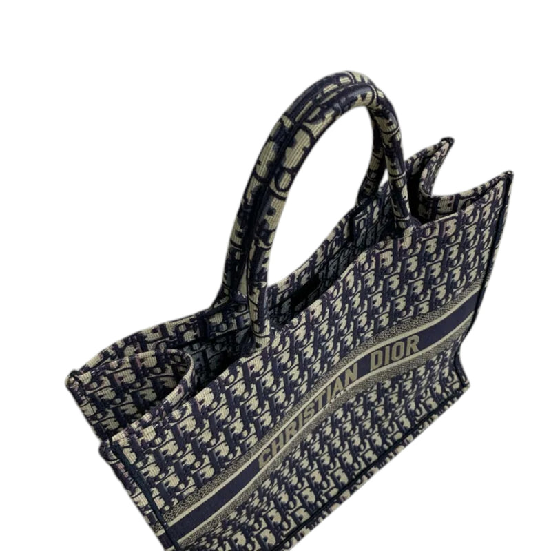 Book Tote Large Oblique Canvas Navy Multicolor