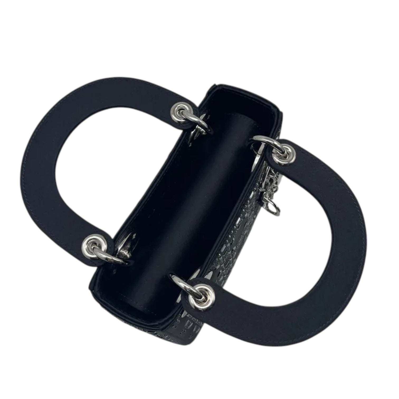 Christian Dior Lady Dior Mini Satin Crystal Cannage Black SHW