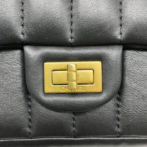 2.55 Reissue Mini Flap Aged Calfskin Vertical Black GHW