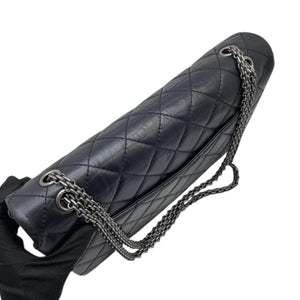 2.55 Reissue 227 Flap Aged Calfskin Quilted Black RHW