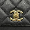 Business Affinity Flap Small Caviar Quilted Black LGHW