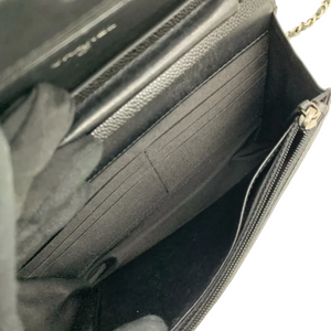 Lambskin Quilted Boy Wallet on Chain WOC Black RHW
