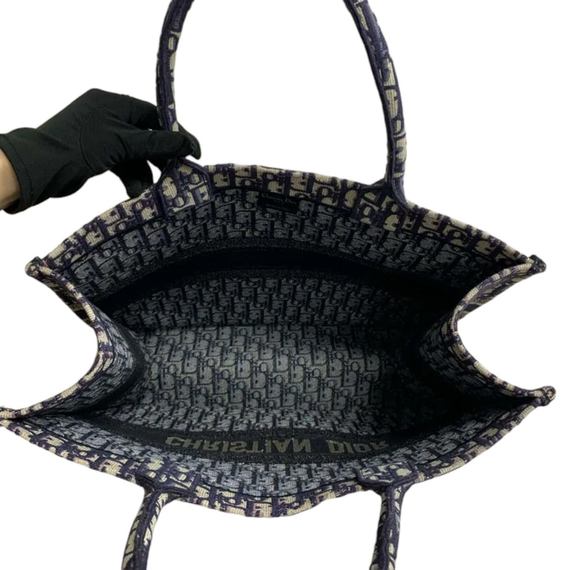 Book Tote Large Oblique Canvas Navy Multicolor