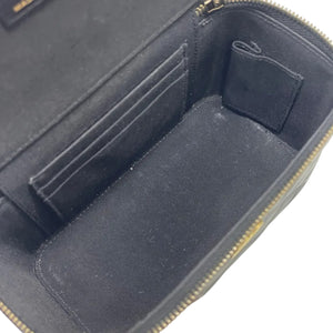 Top Handle Vanity Case Small Lambskin Black GHW