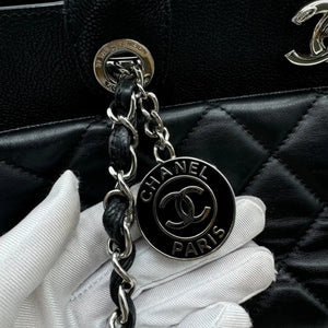 Bi Coco Large Shopper Tote Lambskin Caviar Quilted Black SHW
