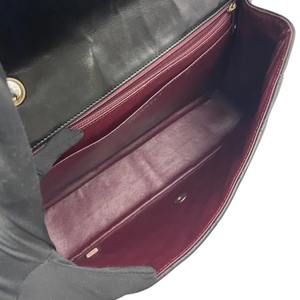 Jumbo Single Flap Lambskin Quilted Black GHW