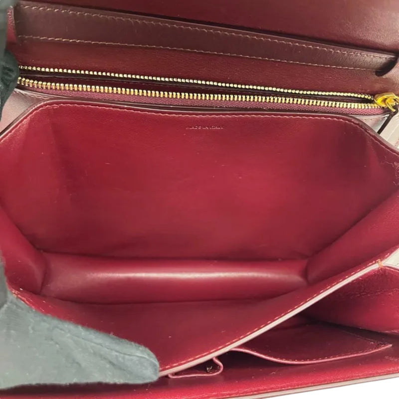 Classic Box Flap Medium Calfskin Burgundy GHW