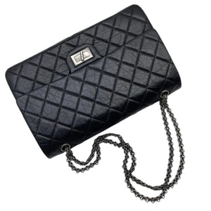 2.55 Reissue 227 Flap Aged Calfskin Quilted Black RHW