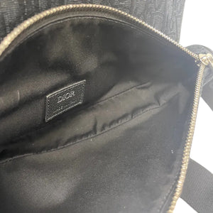 Mens Saddle Bag Oblique Canvas Black SHW
