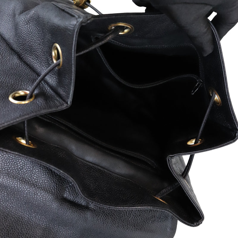 Vintage Caviar Backpack Medium Black