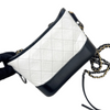 Gabrielle Hobo Small Calfskin Quilted Black White MHW