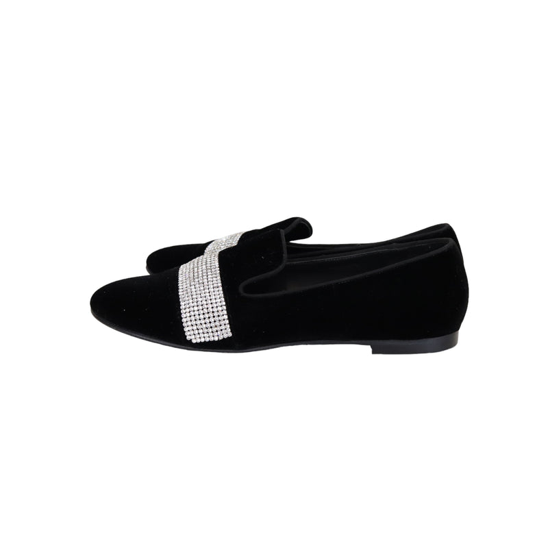 Dalila Loafer with Crystal Embellishing Black