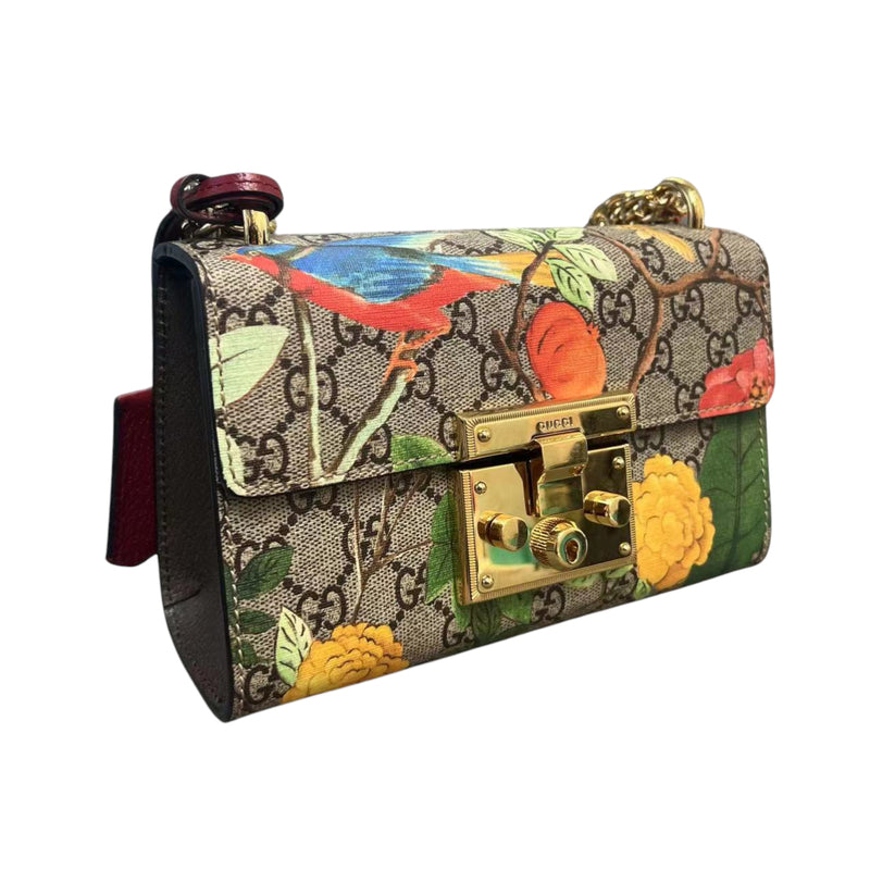 Small Padlock Shoulder GG Supreme Monogram Tian Beige Multicolor
