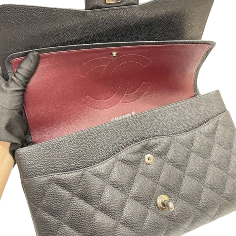 Classic Jumbo Double Flap Caviar Quilted Black SHW