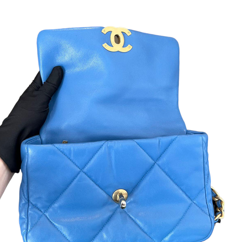 Chanel 19 Quilted Blue Small MHW