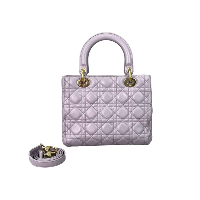 Lambskin Lady Dior Medium Lilac GHW