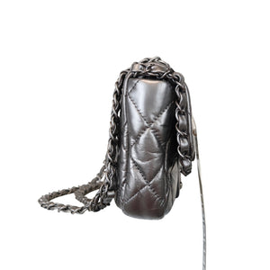 Mettalic Chain Around Medium Flap Silver RHW