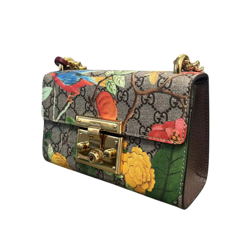 Small Padlock Shoulder GG Supreme Monogram Tian Beige Multicolor