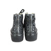 Hollow Out Flower Sneakers Leather Black Size 37