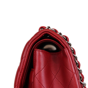 Double Flap Jumbo Lambskin Red SHW