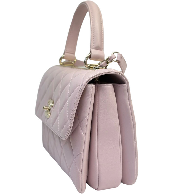 Trendy CC Flap Top Handle Lambskin Light Purple LGHW