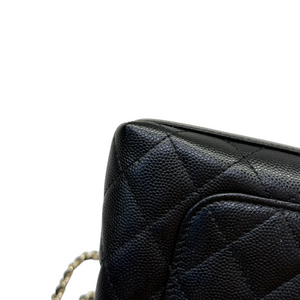Coco Handle Clutch With Chain Caviar Quilted Black GHW
