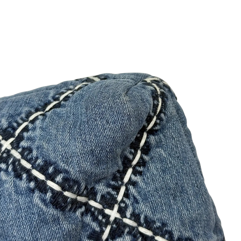 22 Medium Denim Quilted Stitched Blue SHW