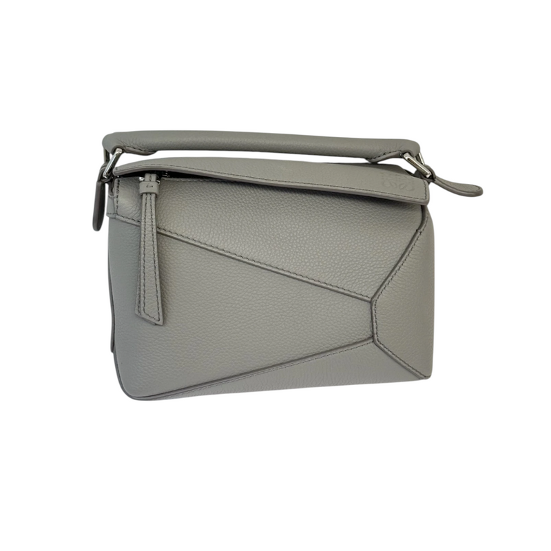Puzzle Mini Calfskin Quilted Grey SHW