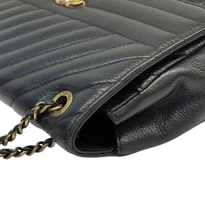 Diagonal Small Flap Calfskin Quilted Black GHW