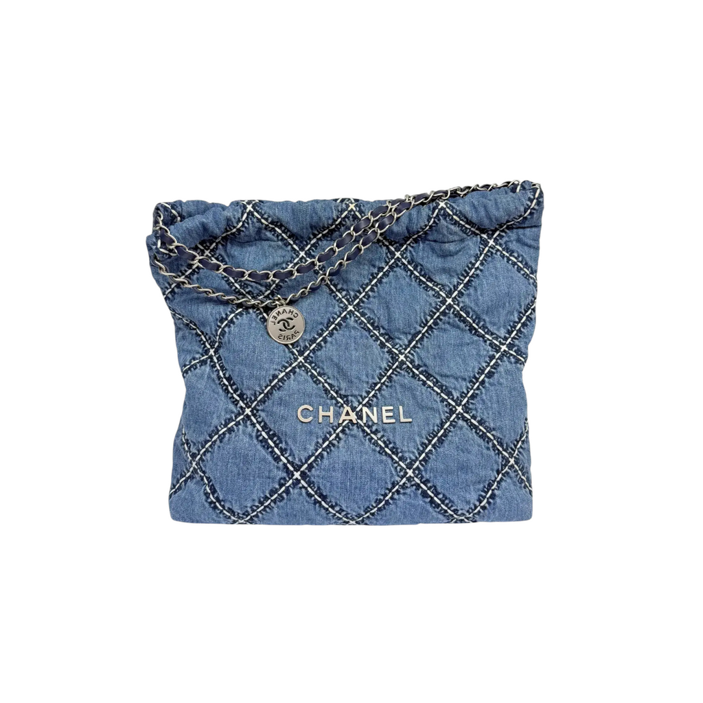 22 Medium Denim Quilted Stitched Blue SHW