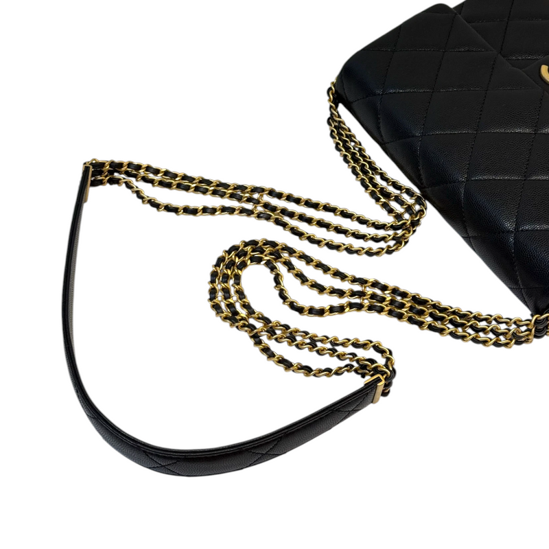 Seasonal Flap Crossbody Caviar Quilted Black GHW
