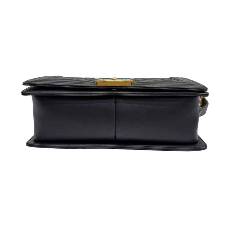 Boy Flap Medium Lambskin Quilted Black GHW