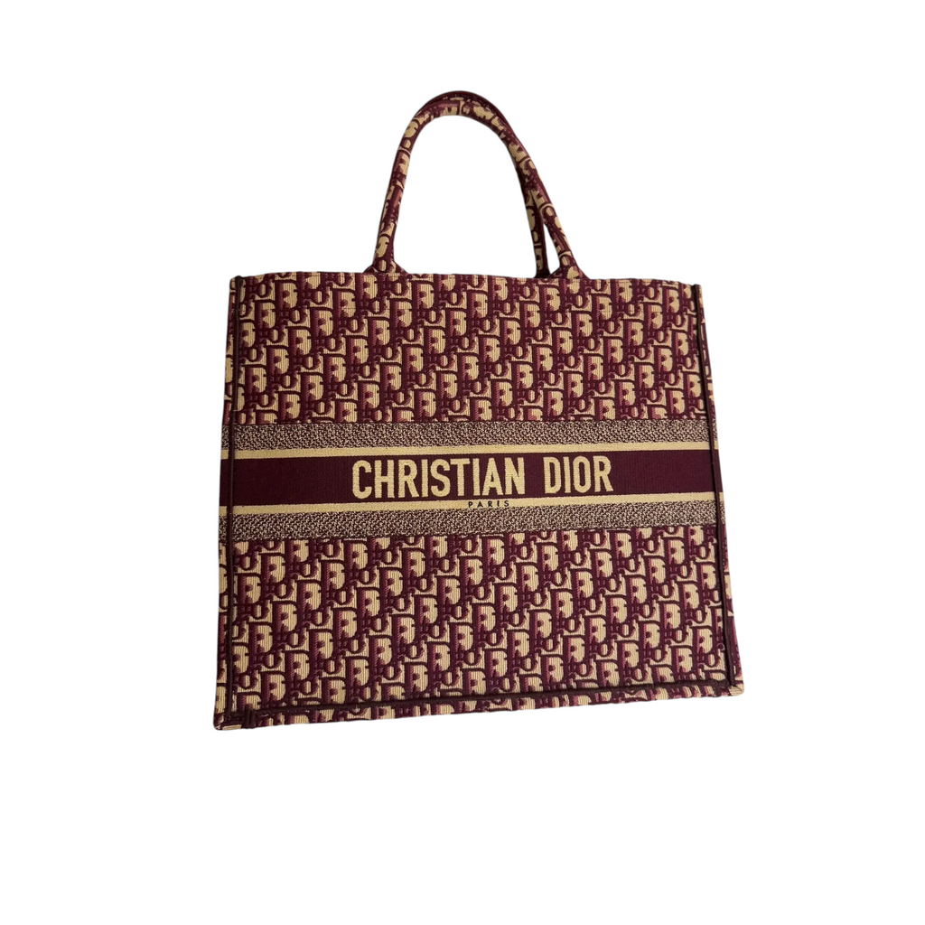 Book Tote Large Oblique Canvas Burgundy