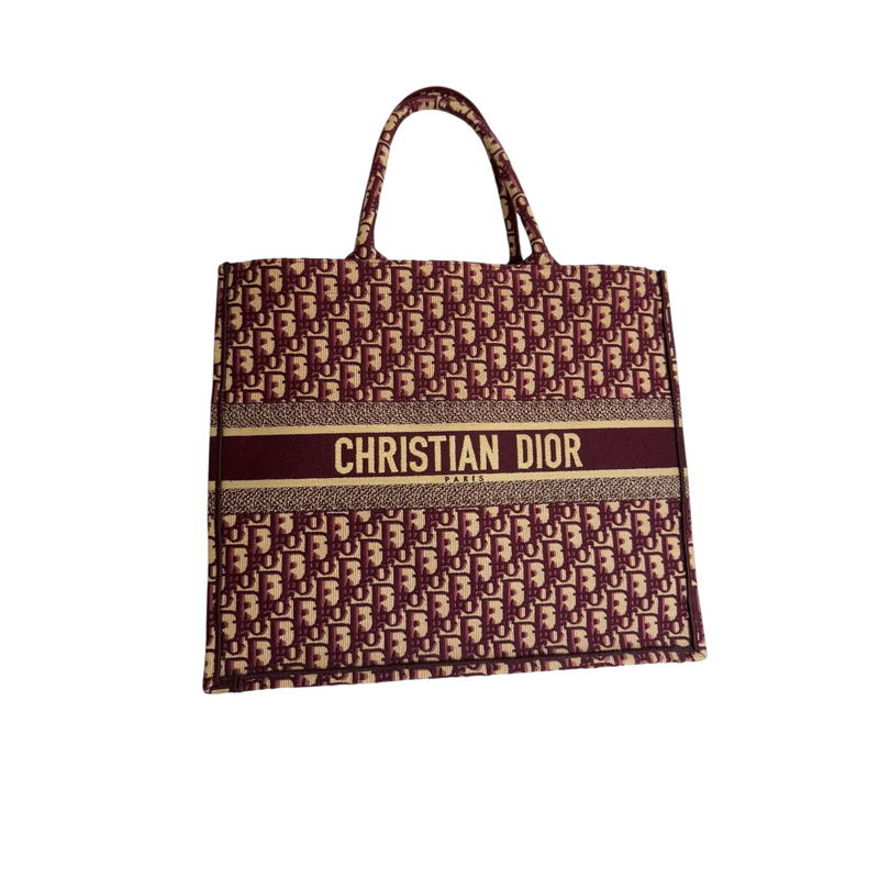 Book Tote Large Oblique Canvas Burgundy