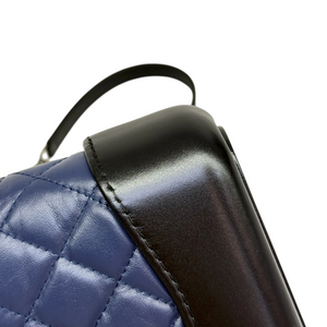 Gabrielle Clutch With Chain Small Calfskin Navy Black MHW