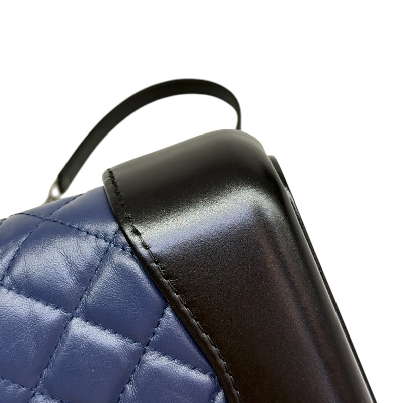 Gabrielle Clutch With Chain Small Calfskin Navy Black MHW