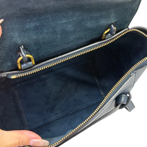 Nano Belt Bag Grained Calfskin Blue GHW