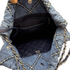 22 Medium Denim Quilted Stitched Blue SHW