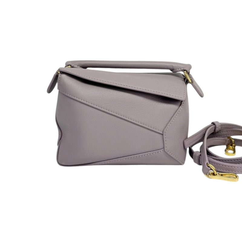 Puzzle Edge Mini Calfskin Quilted Purple GHW