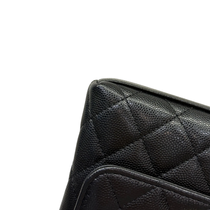 Coco Handle Clutch With Chain Caviar Quilted Black GHW
