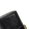 Round Vanity Case With Chain Lambskin Black GHW