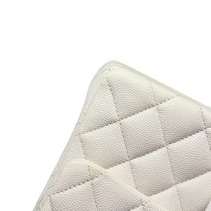 Classic Double Flap Small Caviar Quilted White GHW