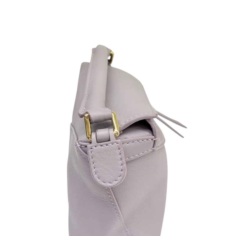 Puzzle Edge Mini Calfskin Quilted Purple GHW