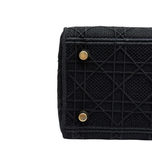 Lady D-Lite Medium Canvas Cannage Black GHW