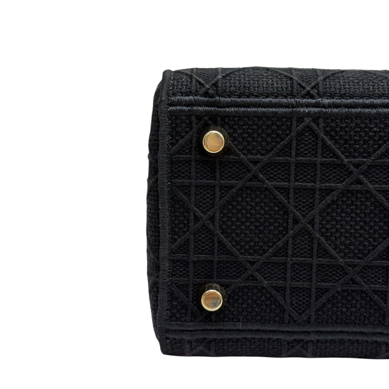 Lady D-Lite Medium Canvas Cannage Black GHW