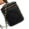 Top Handle Vanity Case Small Lambskin Black LGHW
