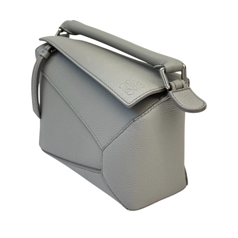 Puzzle Mini Calfskin Quilted Grey SHW