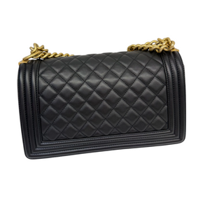 Boy Flap Medium Lambskin Quilted Black GHW